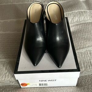 2 for $20 Nine West Black Leather High Heel Mules